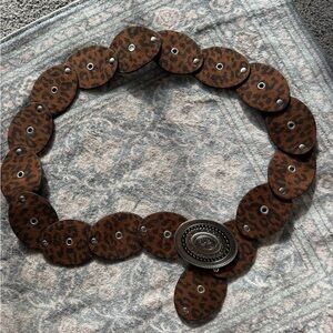 Brown Leopard Print Belt